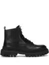 Dolce & Gabbana Lace-up Leather Ankle Boots In Black