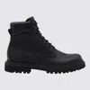 Dolce & Gabbana Grained Leather Lace-up Ankle Boots In Black