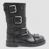 Dolce & Gabbana Leather Boot With Buckles In Black