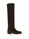 Dolce & Gabbana Women Suede High Boots In Brown