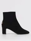 Dolce & Gabbana Black Ankle Boots With Dg Logo Plaque On The Back In Suede Woman In Black