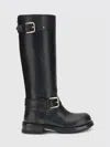 Dolce & Gabbana Calfskin Biker Boots In Black