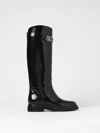 Dolce & Gabbana Black Shiny Leather Boots In Schwarz