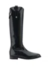 Dolce & Gabbana Leather Knee-high Boots In Nero