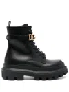 Dolce & Gabbana Leather Dg Lace-up Ranger Booties