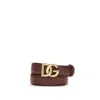 Dolce & Gabbana Bordeaux Calf Leather Bos Taurus Regular Belt In Brown