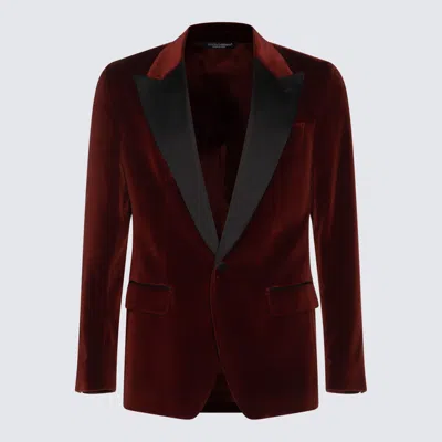 DOLCE & GABBANA BORDEAUX COTTON BLAZER