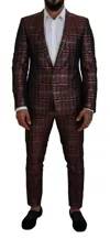 Dolce & Gabbana Bordeaux Silver Gold Slim Fit Suit