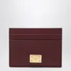 Dolce & Gabbana Vitello Stampa Textured Rectangular Cardholder In Burgundy