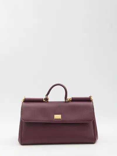 Dolce & Gabbana Bordeaux Leather Handbags In Pattern