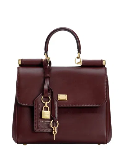 Dolce & Gabbana Bordeaux Leather Shoulder Bag In Multi