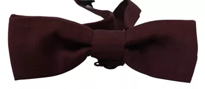 Pre-owned Dolce & Gabbana Bordeaux Silk Adjustable Neck Men Bow Men's Tie ()