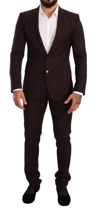 Dolce & Gabbana Martini Slim-fit Suit In Brown