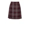 Dolce & Gabbana Bordeaux Wool Mini Skirt In Burgundy