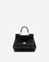 Dolce & Gabbana Sicily Small Bag Stampa Dauphine In Black