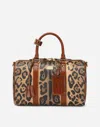 Dolce & Gabbana Leopard-print Crespo Handbag With Branded Plate In Multicolor