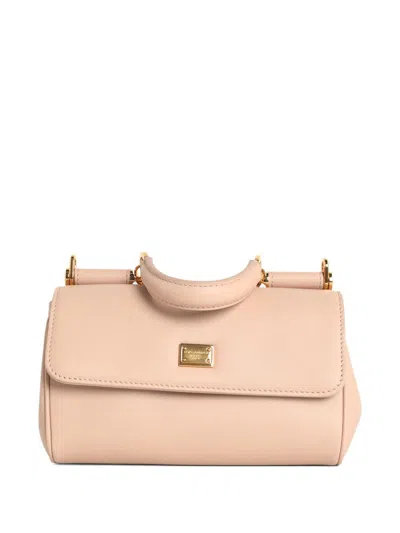 Dolce & Gabbana Borsa A Mano Sicily Piccola In Pelle Beige Dolce E Gabbana