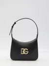 Dolce & Gabbana Curved Black Bag With Gold Logo Accents