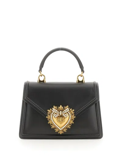 Dolce & Gabbana Women Devotion Small Leather Handbag In Black
