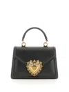 Dolce & Gabbana Small Devotion Molurus Python Skin Top Handle Bag In Black