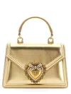 Dolce & Gabbana Mini Devotion Laminated Leather Bag In Gold