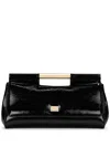 Dolce & Gabbana Patent-leather Clutch Bag In Nero