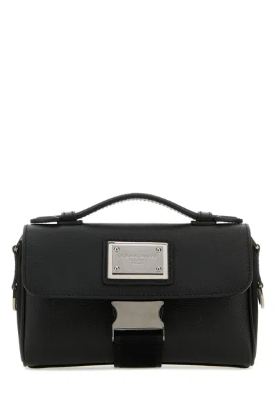 DOLCE & GABBANA DOLCE & GABBANA BLACK LEATHER HANDBAG