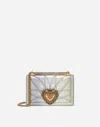 Dolce & Gabbana Medium Devotion Metallic Leather Shoulder Bag In Multicolor