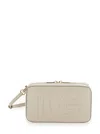 DOLCE & GABBANA WHITE CROSSBODY BAG WITH QUILTED LOGO IN LEATHER WOMAN