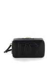 DOLCE & GABBANA BLACK CROSSBODY BAG WITH QUILTED LOGO IN LEATHER WOMAN