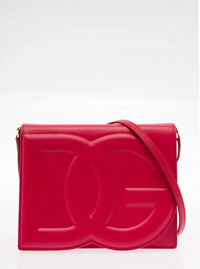 DOLCE & GABBANA 'DG LOGO BAG' RED CROSSBODY BAG IN LEATHER WOMAN