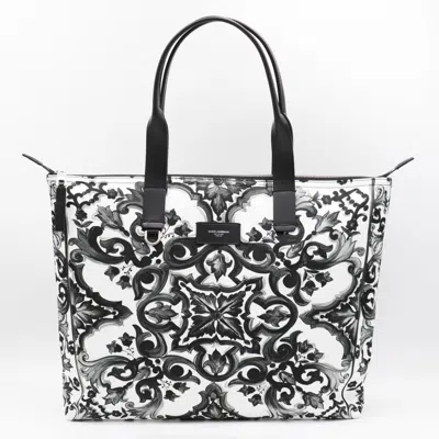DOLCE & GABBANA DOLCE & GABBANA BLACK AND WHITE MAJOLICA TOTES