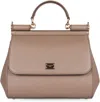 Dolce & Gabbana Grey Leather Sicily Big Top Handle Bag In Gray
