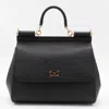 Dolce & Gabbana Black Leather Sicily Big Top Handle Bag In Black