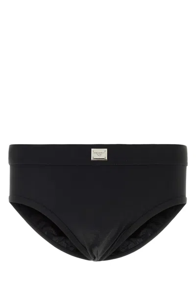 DOLCE & GABBANA DOLCE & GABBANA BLACK STRETCH NYLON SWIMMING BRIEF