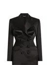 Dolce & Gabbana Bouble-breasted Duchess Blazer In Black