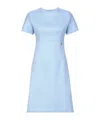 Dolce & Gabbana Raschel Tweed Midi Dress With Dg Logo In Blue