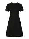 Dolce & Gabbana Midi Black Dress With Dg Detail In Black