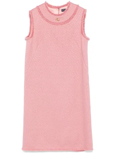 Dolce & Gabbana Bouclé Mini Dress In Pink