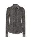 Dolce & Gabbana Boucl Print Silk Chiffon Shirt In Multi