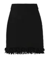 Dolce & Gabbana Crochet-trimmed Wool-blend Bouclé Skirt In Black