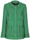 Dolce & Gabbana Embellished Wool-blend Jacket In Green
