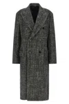 Dolce & Gabbana Double-breasted Long Coat Side Pockets In Gray