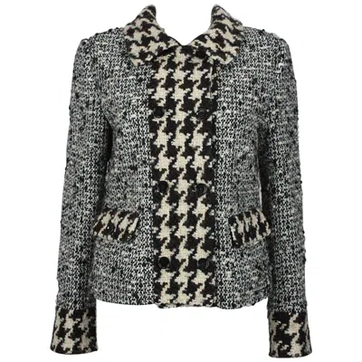 Pre-owned Dolce & Gabbana Boucle Wool Double Breasted Jacket In Black