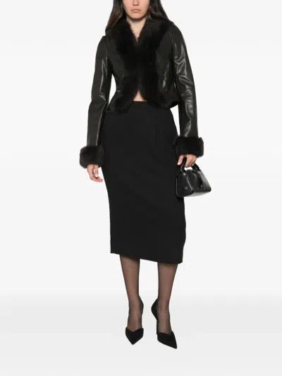 Dolce & Gabbana Bouclé-knit Pencil Midi Skirt In Black