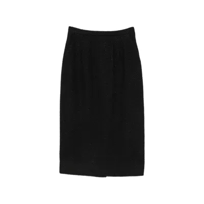 Dolce & Gabbana Bouclé-knit Pencil Midi Skirt In Black