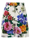 Dolce & Gabbana Multicolor Bermuda Shorts With All-over Floral Pattern Print In Cotton Woman