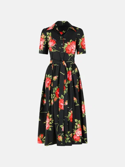 Dolce & Gabbana 'bouquet' Black Cotton Dress