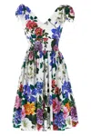 Dolce & Gabbana Multicolor Short Dress With All-over Floral Print
