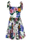 Dolce & Gabbana Floral-print Cotton-blend Poplin Mini Dress In Multicolor
